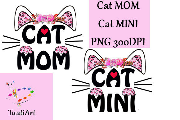 Cat Mom Mini: Watercolor Graphics & Illustrations