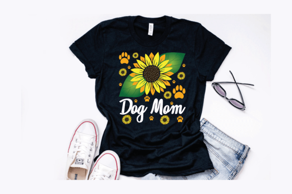 Dog Mom Sunflowers: Graphics for T-Shirt Designs