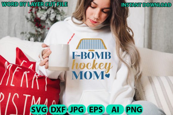 F-bomb Hockey Mom Cut File: Bold Graphics for T-Shirt Designs