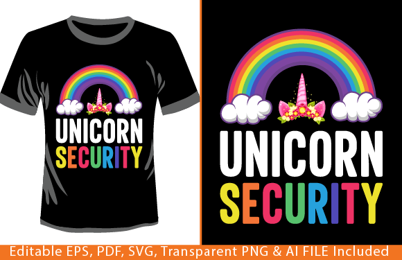 Halloween Unicorn Security Dad Mom Graphics & T-Shirt Designs