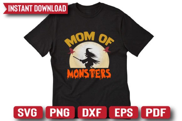 Mom of Mosters Halloween Graphics for T-Shirt Designs